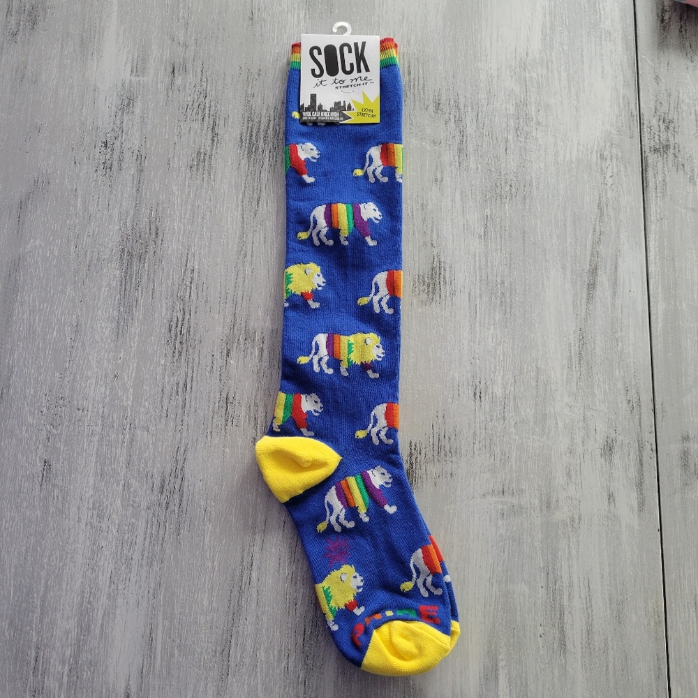 2/$15 Pride Lions Knee High Crew Socks Extra Stretchy